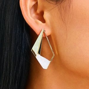 Stud Geometric Stud Drop Hook Earrings